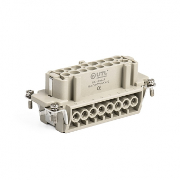 Контактная вставка 16 PIN (16+1PE), розетка UTL-HE-016-F - Официальный саит UTL